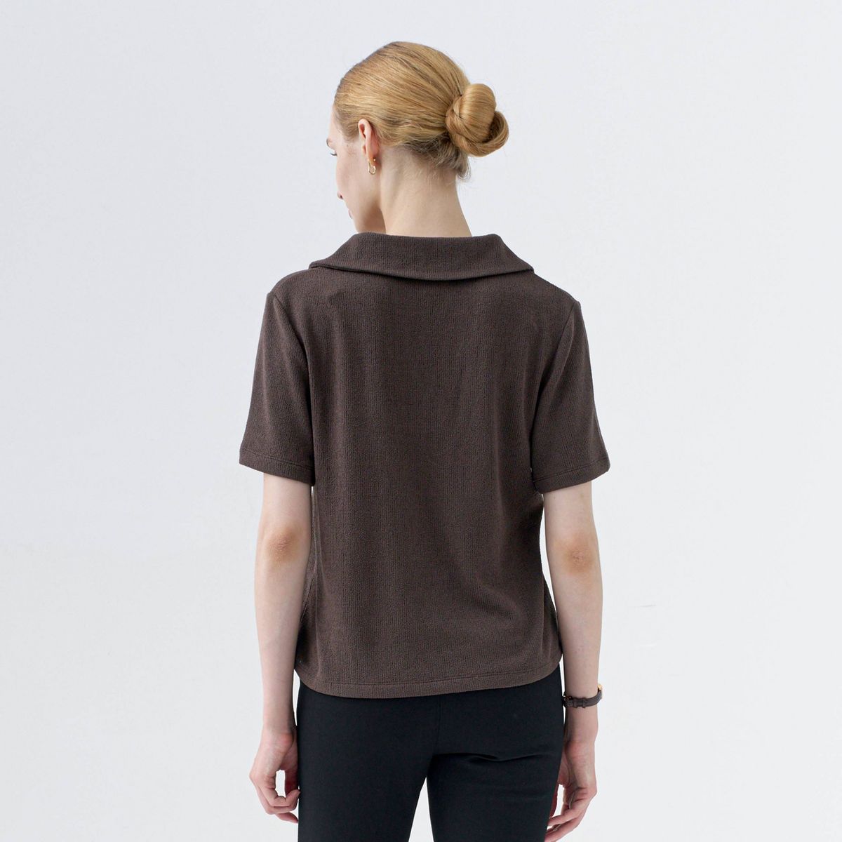 Women's Short Sleeve Polo Collar Top - A New Day™ - thumbnail 2