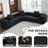 3 Piece Curved Modular Sectional Sofa, Oversized 4-Seater Upholstered Couch w/ Plush Boucle Fabric, Easy Assembly, Free Combination - 3 of 4