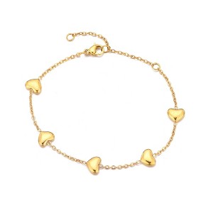 Adornia Tarnish Resistant 18k Gold Plated Heart Station Bracelet - 1 of 4