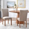 Set of 2 Atwood Dining Chairs Driftwood - Buylateral: Beige Linen, Rubberwood Legs, Nailhead Trim - 2 of 4