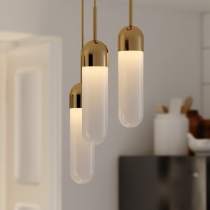 VAXCEL Thalia 3L Contemporary Pendant Light White Pill Glass - 1 of 4