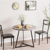 Round Dining Table Set for 2, Kitchen Table with 2 Upholstered Chairs, 3-Piece Circle Dining Table Set - 4 of 4