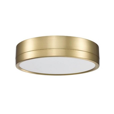 Algar 12" Modern Gold LED Flush Mount Ceiling Light with Frosted Acrylic Shade