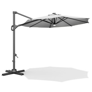 10ft Patio Umbrella Outdoor Heavy Duty Offset Hanging Umbrella 360 Degree Rotation, Easy Tilt Adjustment, Aluminum Frame, Cantilever Hanging - 1 of 4
