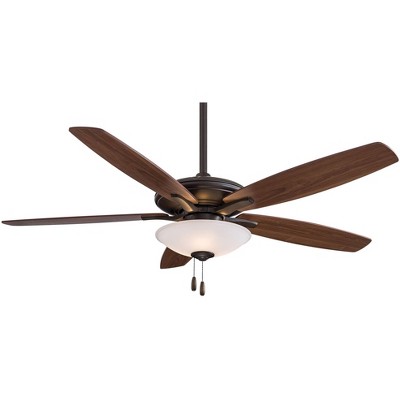 52" Minka Aire Industrial Indoor Ceiling Fan with LED Light Oil Rubbed Bronze Frosted Glass for Living Room Kitchen Bedroom Family