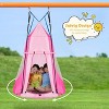Costzon 2-in-1 Kids Hanging Chair Swing Tent Set, Detachable Hammock Nest Seat for Indoor/Outdoor Play, Swing Playhouse, 330 LBS Max (Pink) - 4 of 4