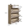 SKRAN Shoe Cabinet for Entryway,4 Tier Wood Flip Down Shoe Rack with 3 Doors 2 Drawers, Slim Shoe Storage Cabinet for Hallway - 4 of 4