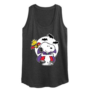 Women's - Peanuts - Snoopy Woodstock Vampire Graphic Racerback Tank - 1 of 4