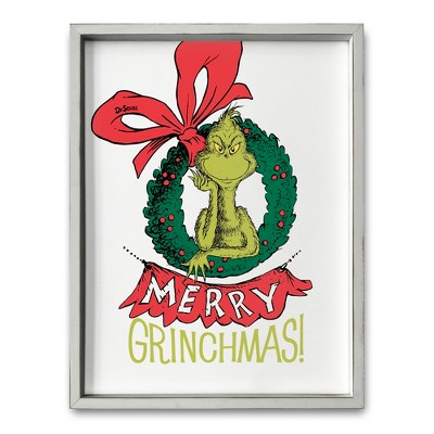 Creative Products The Grinch Merry Grinchmas Wreath 18 x 24 Dr. Seuss Framed Print