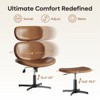 2 Set Swivel Office Chairs With Ottoman,PU Desk Chair With Extended Headrest&Adjustable Seat,Ergonomic Computer Chair For Office&Living&Bedroom - 4 of 4