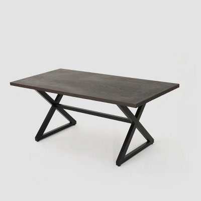 Rolando Rectangular Brown Aluminum Outdoor Dining Table