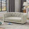 Gulches Beige Pet Bed - Arc-Backrest Dog Sofa with Armrests for Medium & Large Dogs - 4 of 4