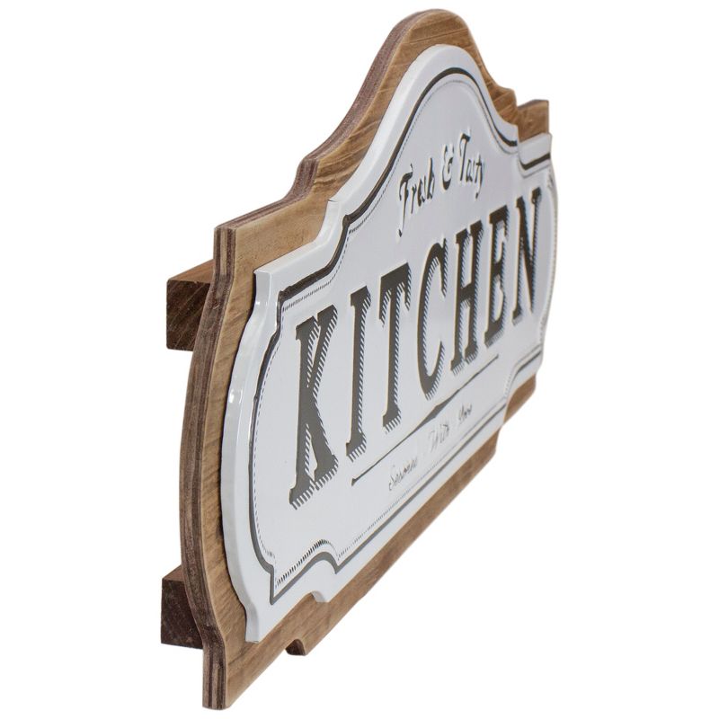 Northlight Metal "Kitchen Fresh & Tasty" Sign Wall Decor - 24" - Black and White, 3 of 6
