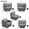 FURNIinspire Patio Seating Sets 9-Pieces Outdoor Half-moon Patio Sofa Set, Round Sofa Set, Modern Patio Sofa and Coffee Table, Gray, 121“*27”*26“ - 4 of 4