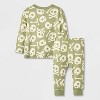 Baby Halloween Skull & Bones Long Sleeve T-Shirt & Jogger Set - Cat & Jack™ Green - 2 of 4
