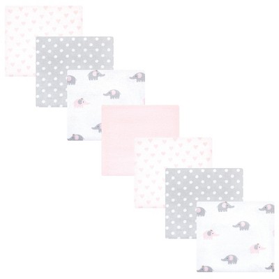 Hudson Baby Infant Girl Cotton Flannel Receiving Blankets Bundle, Pink ...