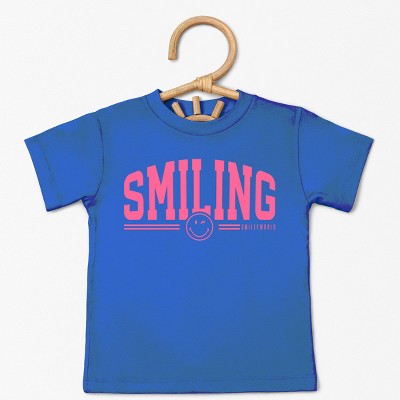 The Juniper Shop SmileyWorld Arched Varsity Toddler Short Sleeve Tee