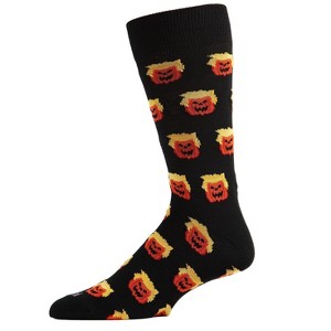Memoi Men's Number 45 Trumpkin Halloween Novelty Crew Sock - 1 of 4