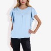 Anna-Kaci Women's Ruffled Sleeve Round Neck Blouse Elegant Flowy Casual Top - 2 of 4