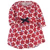 Touched by Nature Baby and Toddler Girl Organic Cotton Long-Sleeve Dresses 2pk, Red Flowers, 3 Toddler - 3 of 3
