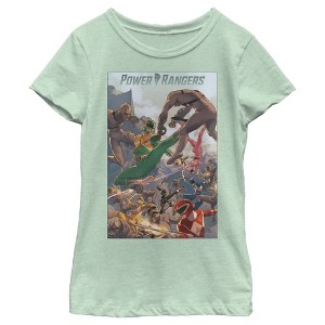 Girl's Power Rangers Battle Time Poster T-Shirt - 1 of 3