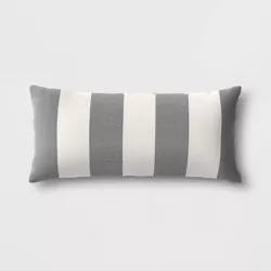 Cabana Stripe Outdoor Lumbar Throw Pillow DuraSeason Fabric™ - Threshold™