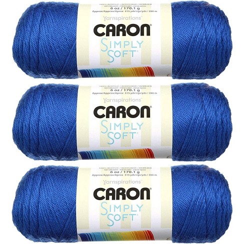 Caron Simply Soft Cobalt Blue Yarn - 3 Pack of 170g/6oz - Acrylic - 4  Medium (Worsted) - 315 Yards - Knitting/Crochet