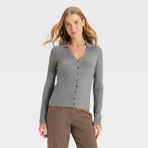 Women's Ribbed Cardigan - A New Day™ - 1 of 3