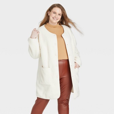 plus size sherpa cardigan