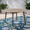 NicBex 47.25" Outdoor Dining Table,Round  Patio Table with Acacia Wood Top for 2-3 Person,Outdoor Furniture,Gray - 2 of 4