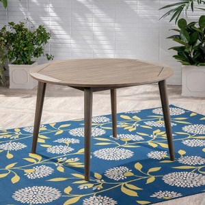 Sapphtopaz Patio Outdoor Table Patio Dining Table Wood Outdoor Round Dining Table Picnic Table for Garden, Lawn, Patio - 1 of 4