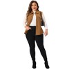 Agnes Orinda Women's Plus Size Sleeveless Lapel Zipper Lightweight Corduroy Fashion Vests - 3 of 4