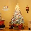 Costway 6 FT Artificial Christmas Tree with 250 Warm White LED Lights, 8 Lighting Modes & Folding Metal Stand White & Blue - 2 of 4