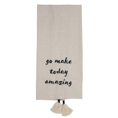 Make Today Amazing Black Cotton Tea Towel - Foreside Home & Garden