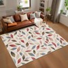 Extra Large Machine Washable Modern Floral Area Rug 9x12 Leaves Print Non Slip Non Shedding Accent Throw Carpet Botanical Floor Cover - 3 of 4