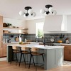 PAKOKULA 21.7 in. 4-Light Black Industrial Semi-Flush Mount Ceiling Light with White Glass Shades, Dimmable Fixture for Dining Room - 4 of 4