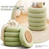 ChicFurnit Ottomans and Benches Storage Ottoman Cylindrical Footstool Foot Rest Round Footstool for Living Room, Green, 15.55"*15.55"*17.72" - 3 of 4