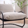 FERPIT Modern Curved Accent Chair with Faux Linen Upholstery, Comfy Lounge Chair with Metal Frame & Cushions - 3 of 4