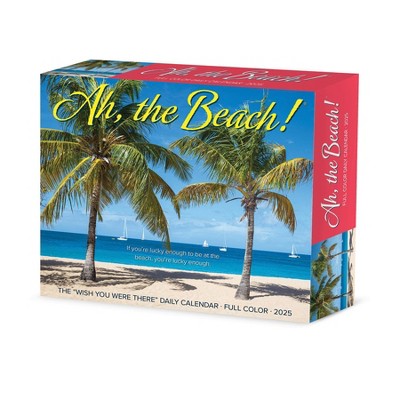 Willow Creek Press Ah The Beach 2025 Box Calendar: Daily Desktop Planner, 5x6", Blue, All Ages, January-December