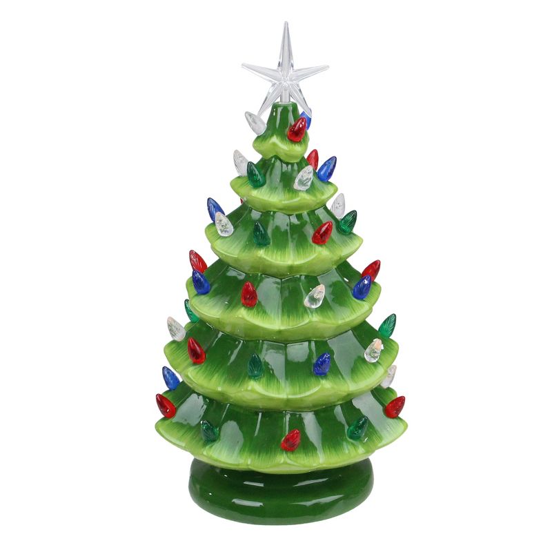 Northlight 12.5" LED Lighted Retro Table Top Christmas Tree with Star Topper, 1 of 2