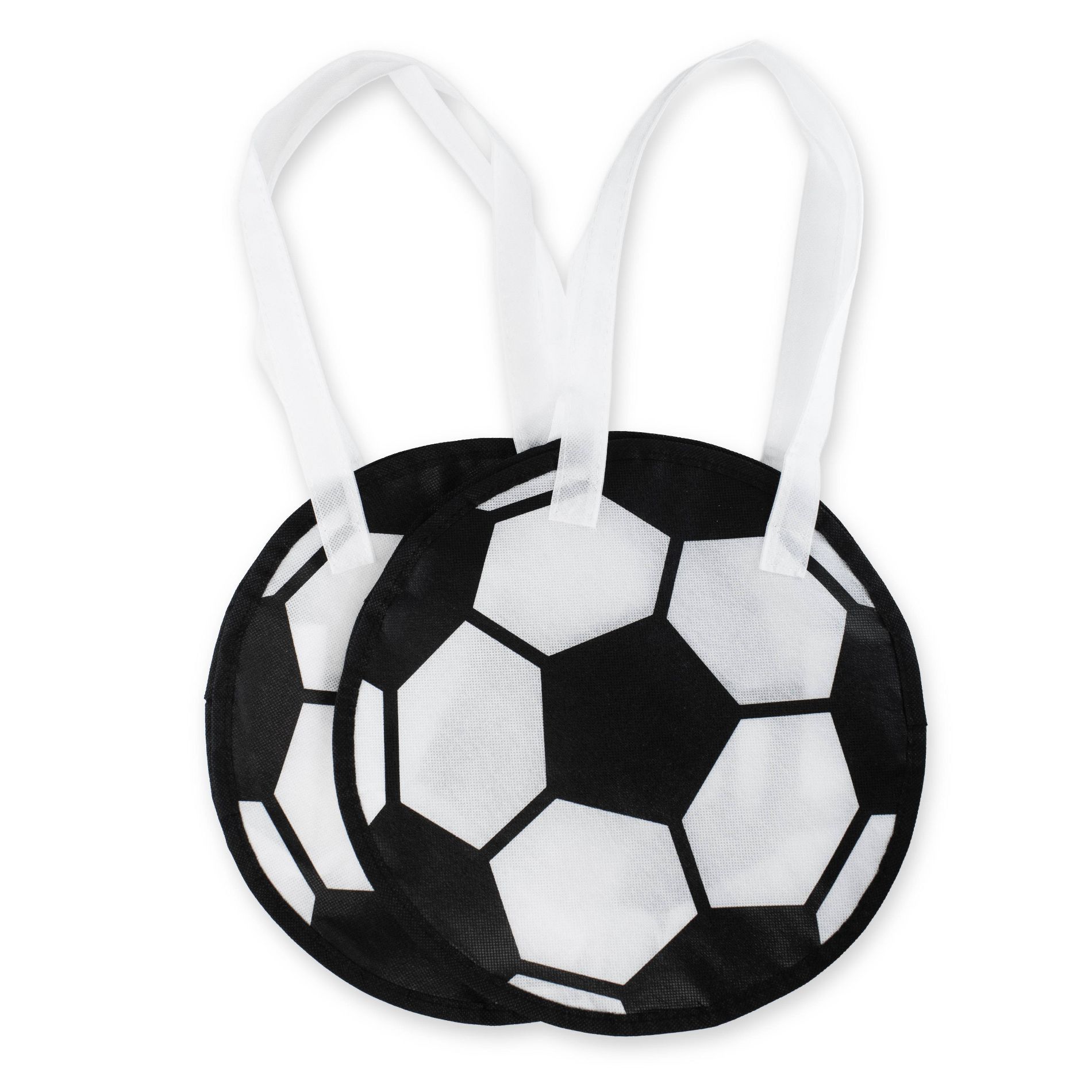 2pk Game Day Reusable Bag Soccer Black