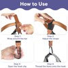 RUVALINO Leather Stroller Hooks for Diaper Bags - Heavy Duty Vegan PU Straps and Carabiner Clips for Shopping Cart, Wheelchair - 4-Pack, Black & Brown - 2 of 4