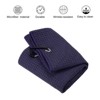 Unique Bargains Microfiber Super Absorbent Waffle Pattern Tri-Fold Golf Towels with D Hooks 4 Pcs 20"x16" - 3 of 4