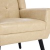Okak Leather Accent Chair Button-Tufted Living Room Chair with Soft Upholstered Armchair with Black Wood Legs Ergonomics for Bedroom - 4 of 4
