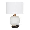 19" x 13" Modern Glass Table Lamp White - Olivia & May: Chic Drum Shade, Non-Slip Base, Toggle Switch - 3 of 4