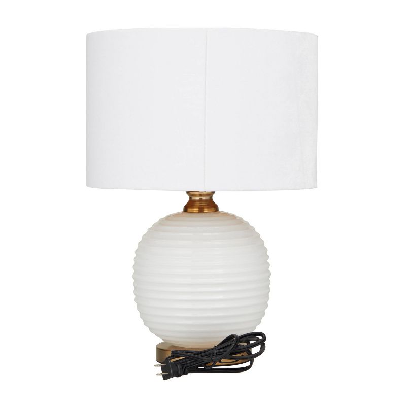 19&#34; x 13&#34; Modern Glass Table Lamp White - Olivia &#38; May, 4 of 9