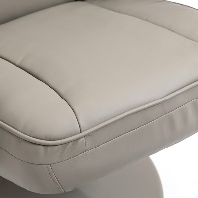 Gray Faux Leather Swivel Recliner with Ottoman