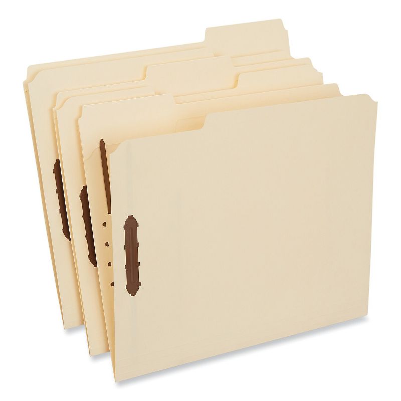 UNIVERSAL Deluxe Reinforced Top Tab Folders 2 Fasteners 1/3 Tab Letter Manila 50/Box 13420, 2 of 5