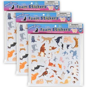 READY 2 LEARN™ Foam Stickers - Cats - 160 Per Pack - 3 Packs - 1 of 4