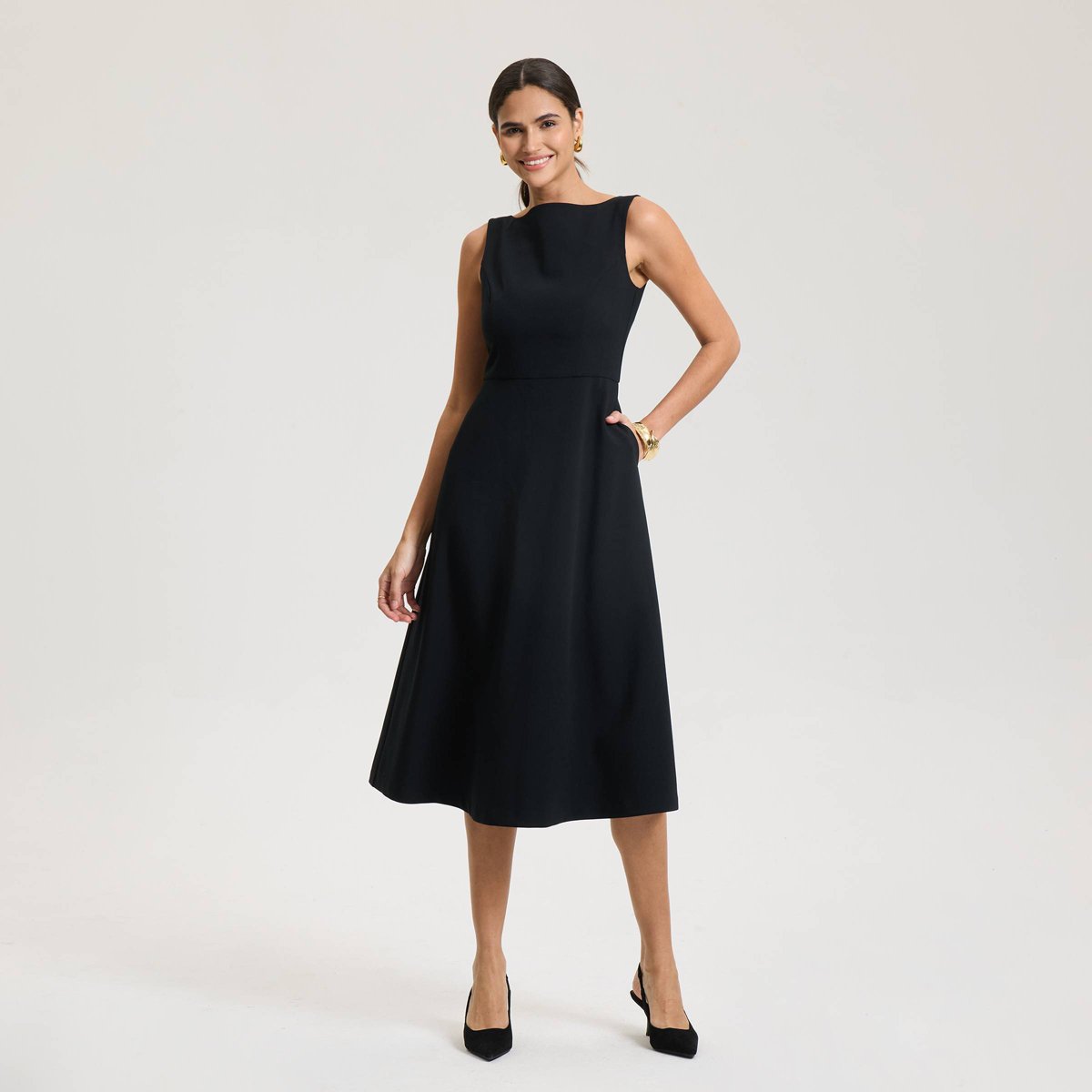 Женские платья A New Day Women's Sleeveless Tailored Midi Dress - A New Day™ Black XS — фото 2